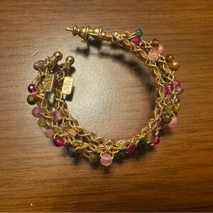 gas bijoux pink earring 24k plated